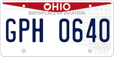 OH license plate GPH0640