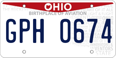 OH license plate GPH0674