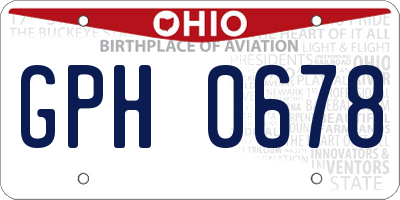 OH license plate GPH0678