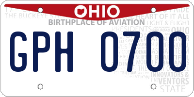 OH license plate GPH0700