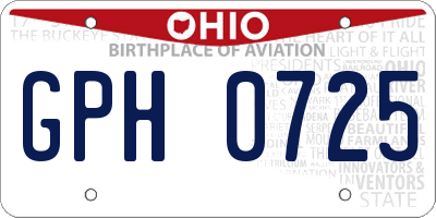 OH license plate GPH0725