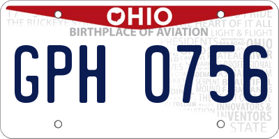 OH license plate GPH0756