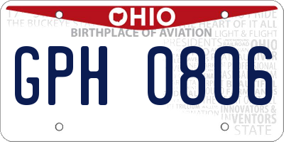 OH license plate GPH0806