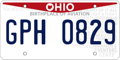 OH license plate GPH0829