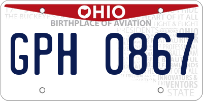 OH license plate GPH0867