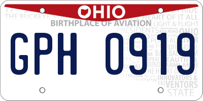 OH license plate GPH0919