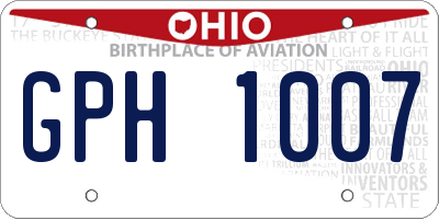 OH license plate GPH1007
