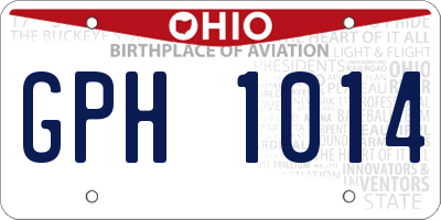 OH license plate GPH1014
