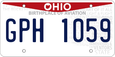 OH license plate GPH1059