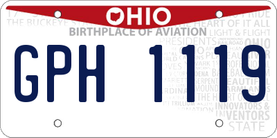 OH license plate GPH1119