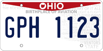 OH license plate GPH1123