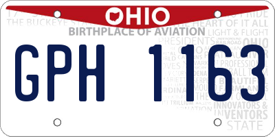 OH license plate GPH1163