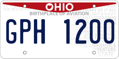 OH license plate GPH1200