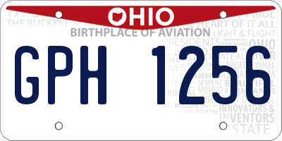 OH license plate GPH1256