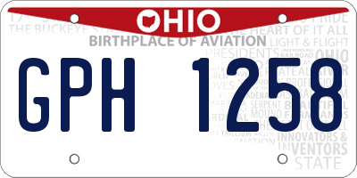 OH license plate GPH1258