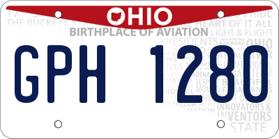 OH license plate GPH1280