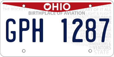 OH license plate GPH1287