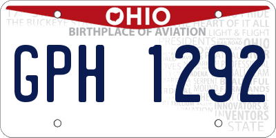 OH license plate GPH1292