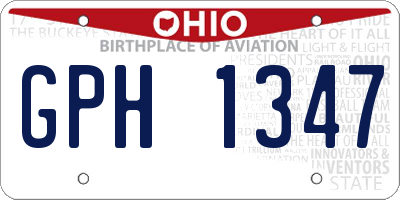 OH license plate GPH1347