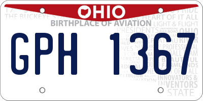 OH license plate GPH1367