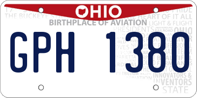 OH license plate GPH1380