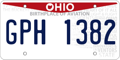 OH license plate GPH1382