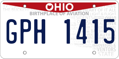 OH license plate GPH1415