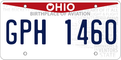 OH license plate GPH1460