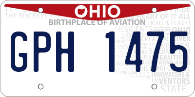 OH license plate GPH1475