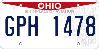 OH license plate GPH1478