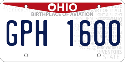 OH license plate GPH1600