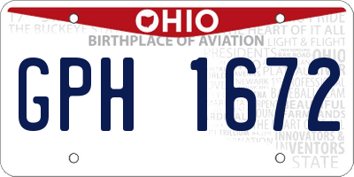 OH license plate GPH1672