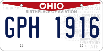 OH license plate GPH1916