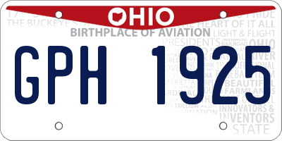 OH license plate GPH1925