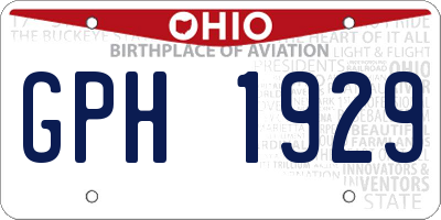 OH license plate GPH1929