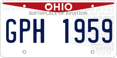 OH license plate GPH1959