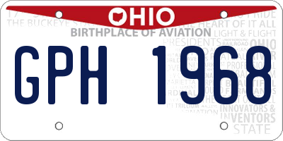 OH license plate GPH1968