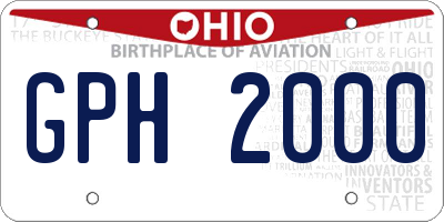 OH license plate GPH2000