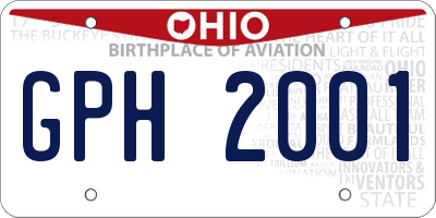 OH license plate GPH2001