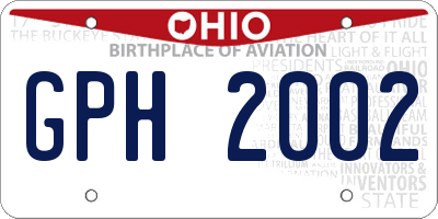 OH license plate GPH2002