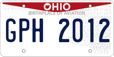 OH license plate GPH2012