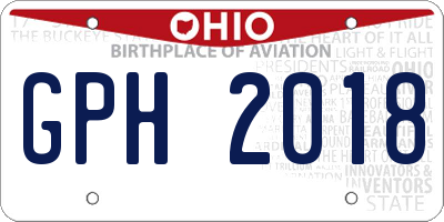 OH license plate GPH2018