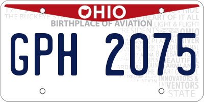 OH license plate GPH2075