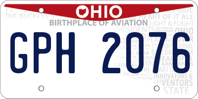 OH license plate GPH2076