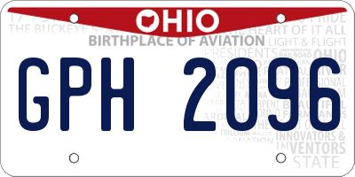 OH license plate GPH2096