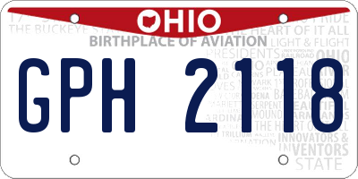 OH license plate GPH2118