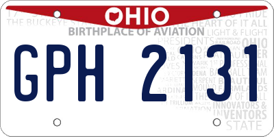 OH license plate GPH2131
