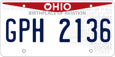 OH license plate GPH2136