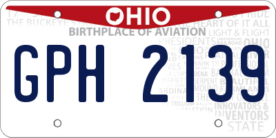 OH license plate GPH2139