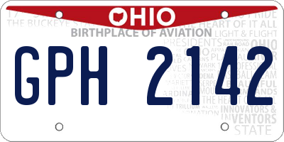 OH license plate GPH2142